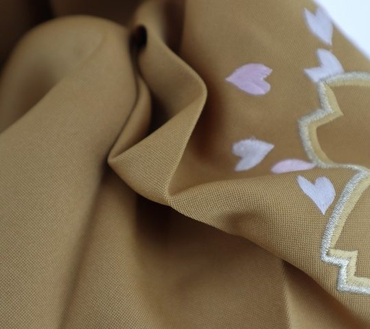卒業式袴単品レンタル[刺繍]カラシ色に桜刺繍[身長158-162cm]No.268